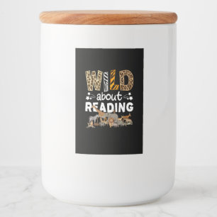 Wilde over het lezen van boeken en boekenworm bibl voedselcontainer etiket