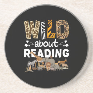 Wilde over het lezen van boeken en boekenworm bibl zandsteen onderzetter