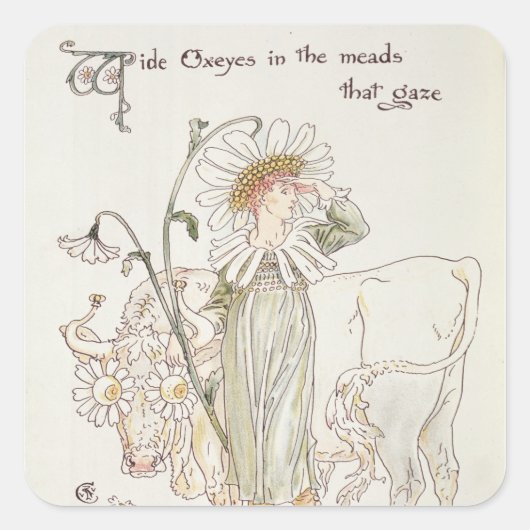 Wilde Oxeye in Meads die zich vergaten Vierkante Sticker (Voorkant)