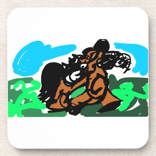 Wilde paard bier onderzetter (Voorkant)