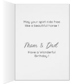 Wilde paard Birthday Kaart (Binnen (Rechts))