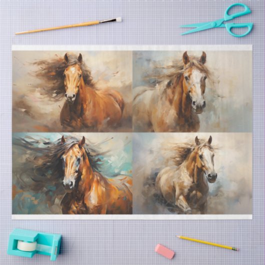 Wilde Paard Collage 2 Decoupage papier (Craft)