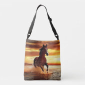 Wilde Paard galoppeert door Surf Crossbody Tas (Achterkant)