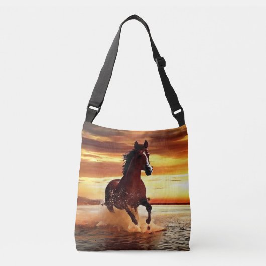 Wilde Paard galoppeert door Surf Crossbody Tas (Voorkant)