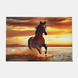 Wilde Paard galoppeert door Surf Deurmat