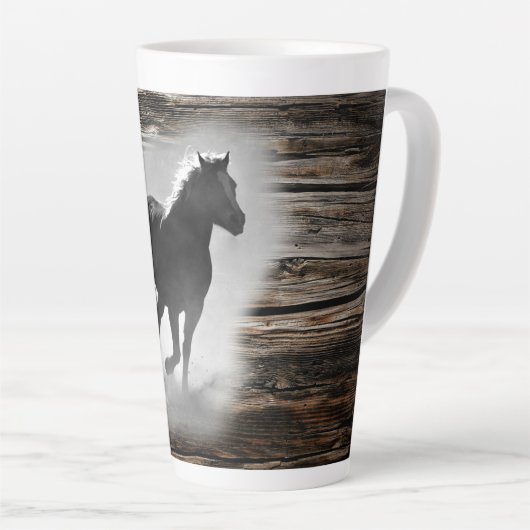 Wilde paard galopperen latte mok (Rechterhoek)