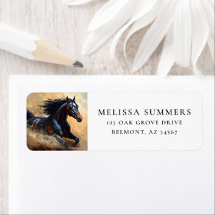 Wilde Paard Galopperend Retouradres Etiket