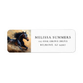 Wilde Paard Galopperend Retouradres Etiket (Voorkant)