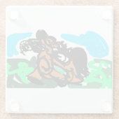 Wilde paard glazen onderzetter (Achterkant)