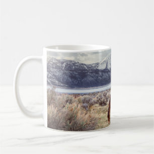 Wilde paard: Nevada winterlandschap. Koffiemok