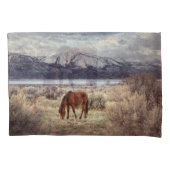 Wilde paard: Nevada winterlandschap. Kussensloop (Voorkant)