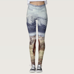 Wilde paard: Nevada winterlandschap. Leggings