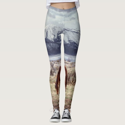 Wilde paard: Nevada winterlandschap. Leggings (Voorkant)