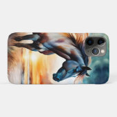 Wilde paard op grazige duin bij zonsondergang Case-Mate iPhone case (Achterkant (horizontaal))