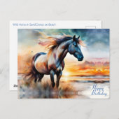 Wilde paard op grazige duin bij zonsondergang verj briefkaart (Voorkant / Achterkant)