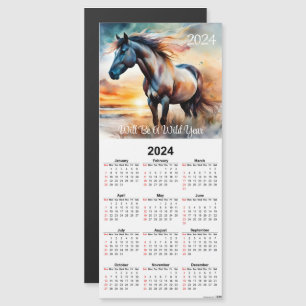 Wilde paard op het strand Magnetische Kalender Kaa