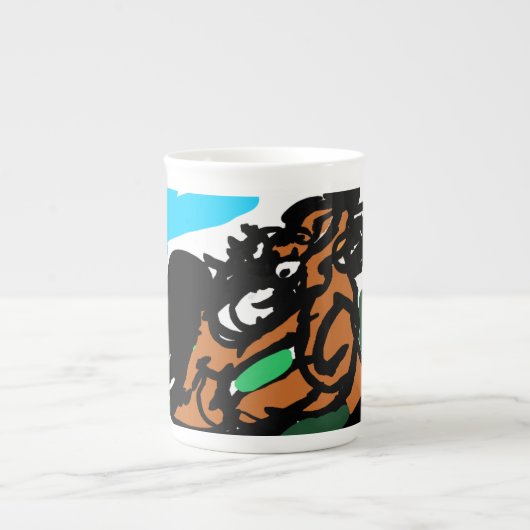 Wilde paard  porselein kop (Voorkant)