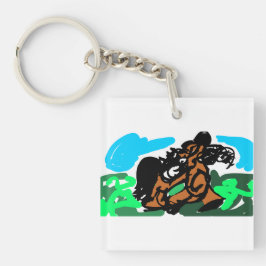 Wilde paard sleutelhanger