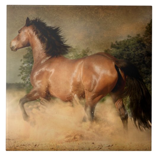 wilde paard tegel tegeltje (Voorkant)