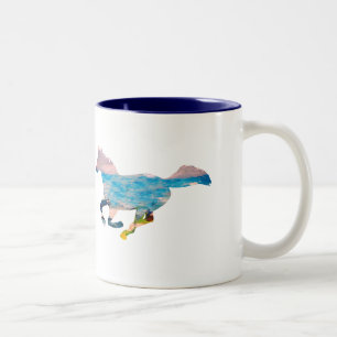 Wilde paard tweekleurige koffiemok