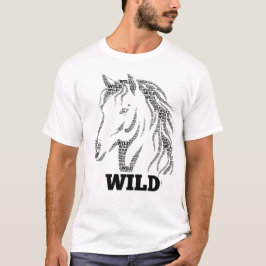Wilde Paard Typografie T-shirt
