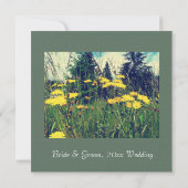 wilde paardebloem bloemen lente bruiloft kaart (Achterkant)