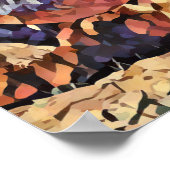 Wilde paarden abstracte dierlijke westerne kunst poster (Hoek)