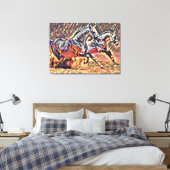 Wilde paarden abstracte Dierlijke westerne Rodeo A Canvas Afdruk (Insitu (Slaapkamer))