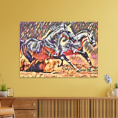 Wilde paarden abstracte Dierlijke westerne Rodeo A Canvas Afdruk (Insitu (Woonkamer))