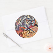 Wilde paarden abstracte Dierlijke westerne Rodeo A Ronde Sticker (Envelop)