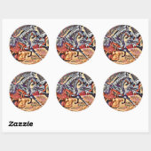 Wilde paarden abstracte Dierlijke westerne Rodeo A Ronde Sticker (Vel)