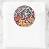 Wilde paarden abstracte Dierlijke westerne Rodeo A Ronde Sticker (Tas)