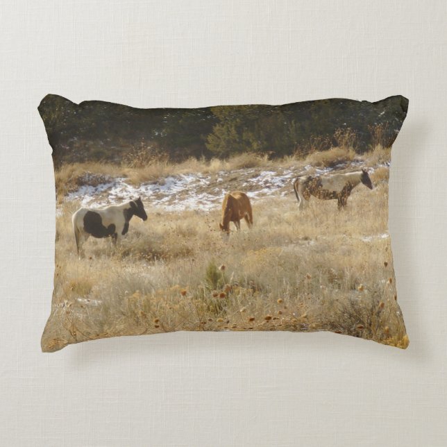 Wilde paarden Accent Pillow Kussen (Voorkant)