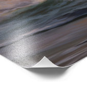 Wilde paarden bij zonsondergang op de kust foto afdruk (Hoek)