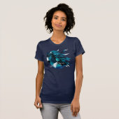 Wilde paarden Blue Women's Teeshirt T-shirt (Voorkant volledig)
