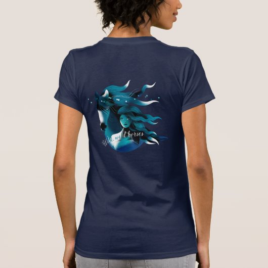 Wilde paarden Blue Women's Teeshirt T-shirt (Achterkant)