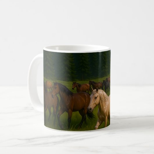 Wilde Paarden Bos Koffiemok (Voorkant links)