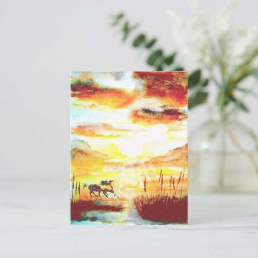 Wilde paarden. briefkaart (Staand voorkant)