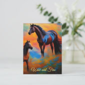 Wilde paarden briefkaart (Staand voorkant)