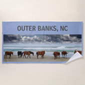 Wilde paarden Buitenste banken NC Beach Towel Strandlaken (Voorkant)