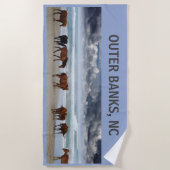 Wilde paarden Buitenste banken NC Beach Towel Strandlaken (Voorkant)