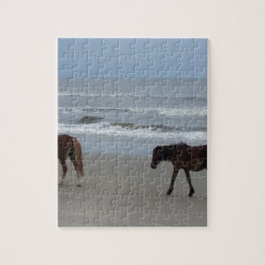 Wilde paarden Buitenter Banks Legpuzzel (Verticaal)