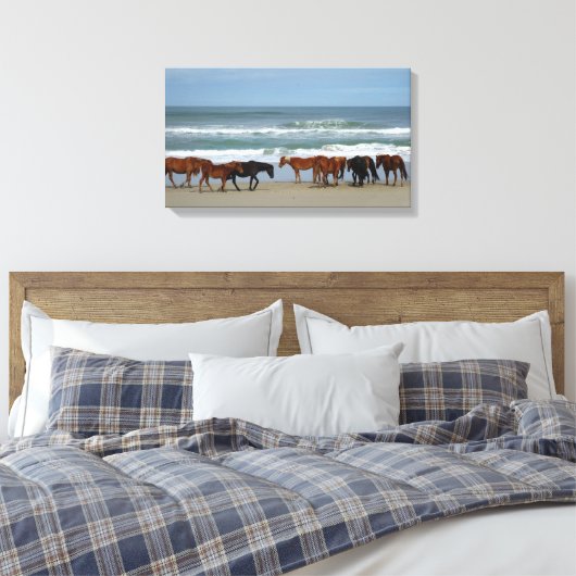Wilde paarden Buitenter Banks NC Canvas (Insitu (Slaapkamer))