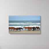 Wilde paarden Buitenter Banks NC Canvas (Voorkant)