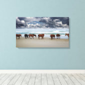 Wilde paarden Buitenter Banks NC Canvas Afdruk (Insitu (Houten vloer))