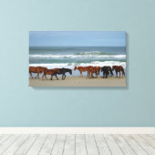 Wilde paarden Buitenter Banks NC Canvas Afdruk (Insitu (Houten vloer))