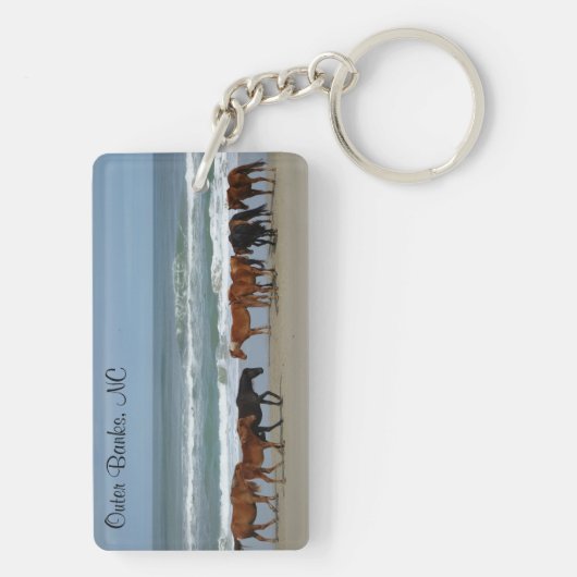 Wilde paarden Buitenter Banks NC Sleutelhanger (achterkant)