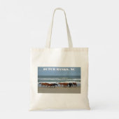 Wilde paarden Buitenter Banks NC Tote Bag (Achterkant)