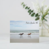 Wilde paarden Buitenter Banks OBX Corolla NC Briefkaart (Staand voorkant)