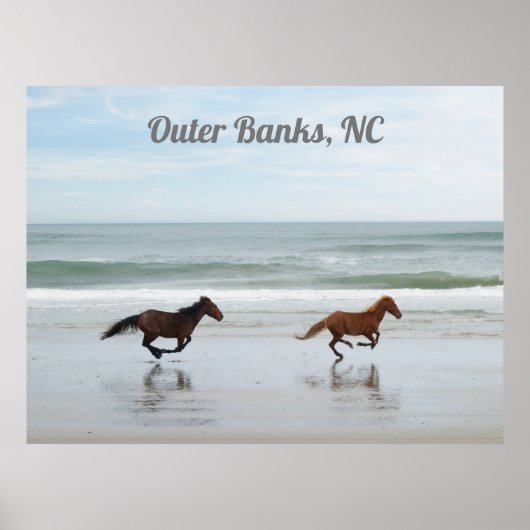 Wilde paarden Buitenter Banks OBX Corolla NC Poster (Voorkant)